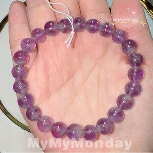 Purple Rabbit Hair Rutilated Quartz Bracelet 8mm